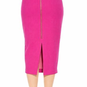 Alexia Admor Bright Fuchsia Pencil Skirt with Front Zip